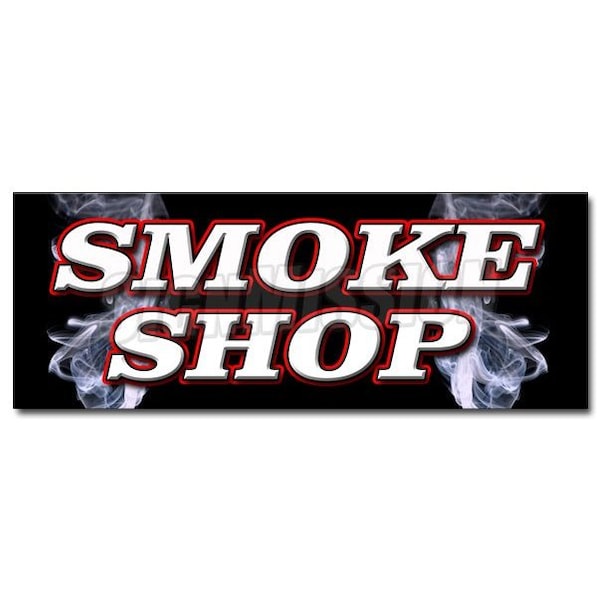 Signmission SMOKE SHOP DECAL sticker cigar cigarrettes shop hookah pipes, D-48 Smoke Shop D-48 Smoke Shop - main